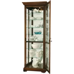 Howard Miller 680658 Howard Miller Chesterbrook Curio Cabinet 680658 Cherry Bordeaux