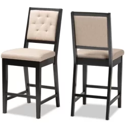 2pc Gideon Fabric Upholstered And Wood Counter Height Barstool Set - Baxton Studio -Cozy Living Deals Store GUEST 74caa79d 3d87 4ee4 861a 2c8cefb4ed92