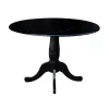Davidson Round Dual Drop Leaf Pedestal Table Black - International Concepts