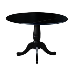 Davidson Round Dual Drop Leaf Pedestal Table Black - International Concepts