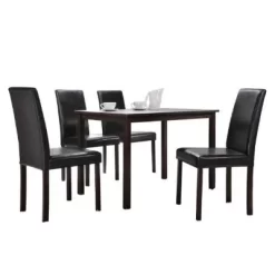 5pc Andrew Modern Dining Set Dark Brown - Baxton Studio