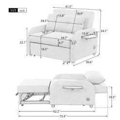 3 In 1 Pull Out Sleeper Sofa With 2 Wing Table And USB Charge-ModernLuxe -Cozy Living Deals Store GUEST 753707c4 c321 488c bdec 7f8fd19e8044