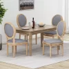 Set Of 4 Phinnaeus French Country Fabric Dining Chairs Light Gray/Natural - Christopher Knight Home
