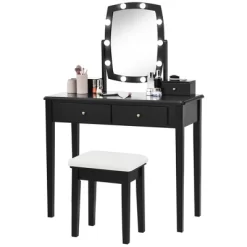Costway Vanity Table Set With Lighted Mirror Adjustable 10 Bulbs Dresser 4 Drawer -Cozy Living Deals Store GUEST 756a7e7a 17eb 40b7 a90e 344c5b804300