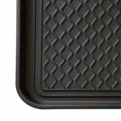 Stalwart 24"x15" All Weather Boot Tray With Water Resistant Plastic Utility Shoe Mat For Indoor And Outdoor Black