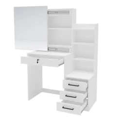 Hannah Vanity With Mirror White - Polifurniture