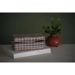 Handcarved Plaid 6x4" Lidded Decorative Wood Storage Box - Foreside Home & Garden -Cozy Living Deals Store GUEST 75ad5cab 5cc6 4b7b b805 2cd6c277ac30