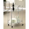 Derria Oval Mirrored Metal Frame Serving Cart - Furniture Of America