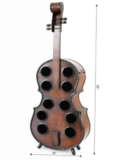 Vintiquewise Decorative 10 Bottle Wooden Cello Shaped Wine Rack 53" Inch Floor Violin -Cozy Living Deals Store GUEST 7709990b 5602 471e a0ae d9215b819a18