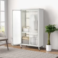 Costway Storage Wardrobe Cabinet Mobile Armoire Closet With Hanging Rod & Adjustable Shelf 11 Costway Storage Wardrobe Cabinet Mobile Armoire Closet With Hanging Rod & Adjustable Shelf -Cozy Living Deals Store GUEST 7714fea2 438f 47a2 8df6 0be623167612