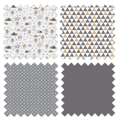 Bacati - Woodlands Gray/Beige Neutral Cotton Storage Toy Chest 4 Bacati - Woodlands Gray/Beige Neutral Cotton Storage Toy Chest - Image 4