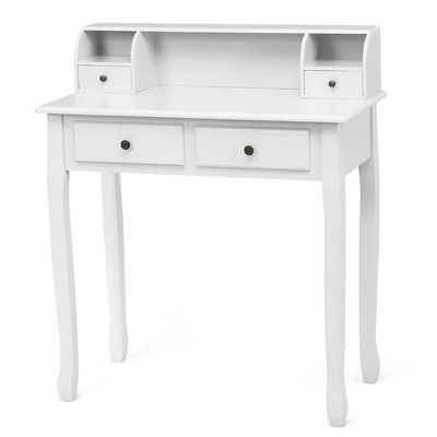 Costway Writing Desk Mission White Home Office Computer Desk 4 Drawer WhiteBlackPink 12 Costway Writing Desk Mission White Home Office Computer Desk 4 Drawer WhiteBlackPink - Image 12