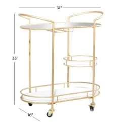Contemporary Iron Bar Cart Gold - Olivia & May -Cozy Living Deals Store GUEST 77700dba 4048 469a a34a c268b87fe38e
