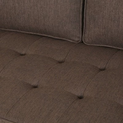 Portwall Contemporary Tufted Sofa Brown - Christopher Knight Home 4 Portwall Contemporary Tufted Sofa Brown - Christopher Knight Home - Image 4
