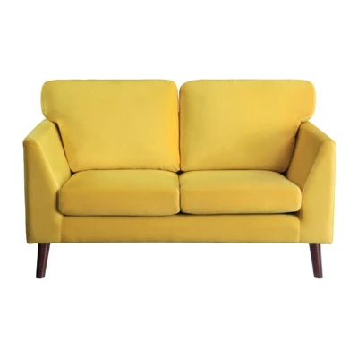 Tolley Velvet Loveseat In Yellow - Lexicon 4 Tolley Velvet Loveseat In Yellow - Lexicon - Image 4