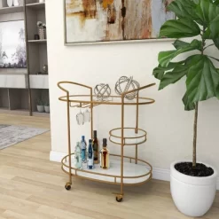 Contemporary Iron Bar Cart Gold - Olivia & May -Cozy Living Deals Store GUEST 78afb012 bf07 4345 a7e7 ae4a452de714