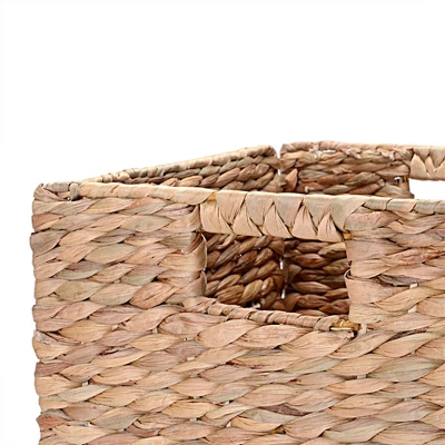 Set Of 2 Handmade Wicker Storage Cubes - 12-Inch Square Foldable Baskets With Handles - Made Of Hand-Twisted Water Hyacinth By Villacera (Natural) 6 Set Of 2 Handmade Wicker Storage Cubes - 12-Inch Square Foldable Baskets With Handles - Made Of Hand-Twisted Water Hyacinth By Villacera (Natural) - Image 6