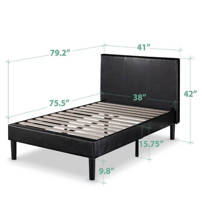 Platform Bed Faux Leather Dark Brown - Sleep Revolution 4 Platform Bed Faux Leather Dark Brown - Sleep Revolution - Image 4