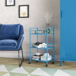 Cache Metal Rolling Cart Blue - Novogratz 14 Cache Metal Rolling Cart Blue - Novogratz -Cozy Living Deals Store GUEST 7978c384 0286 4c66 aa7d 672d1097b2fe