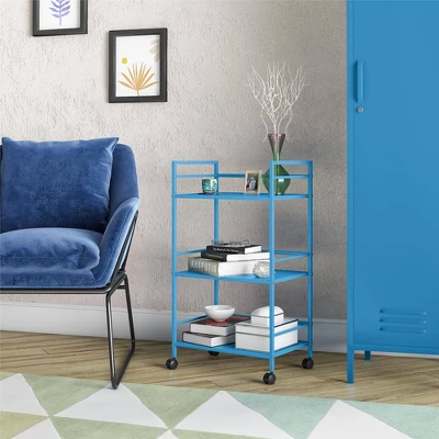 Cache Metal Rolling Cart Blue - Novogratz 6 Cache Metal Rolling Cart Blue - Novogratz - Image 6