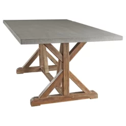 Camilla Farmhouse Concrete Topped Trestle Dining Table Vintage Pine - Inspire Q -Cozy Living Deals Store GUEST 79abbacb 09b7 44d3 ac91 44ab6f30be08