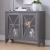 Yanga 1 Shelf Accent Cabinet Distressed Gray - MiBasics