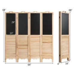 Costway 4-Panel Folding Divider Screen W/Chalkboard 5.7Ft Tall Natural 11 Costway 4-Panel Folding Divider Screen W/Chalkboard 5.7Ft Tall Natural -Cozy Living Deals Store GUEST 79e2d918 8bd4 4fdb ba33 01bc1b739353