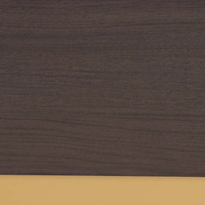 Queen Arcelia Two-Tone Wood Platform Bed Walnut Brown/Gold - Baxton Studio 5 Queen Arcelia Two-Tone Wood Platform Bed Walnut Brown/Gold - Baxton Studio - Image 5