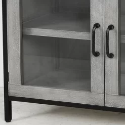 2 Door Wood And Metal Cabinet - StyleCraft