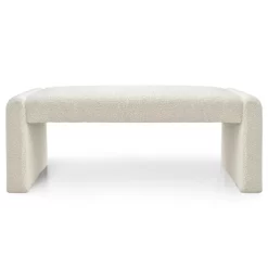 Kaia 47" Minimalist Aesthetic Look Teddy Waterfall Upholstered Bench-The Pop Maison