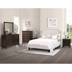 6pc Queen Angelique Bedroom Set With Upholstered Platform Bed - Abbyson Living