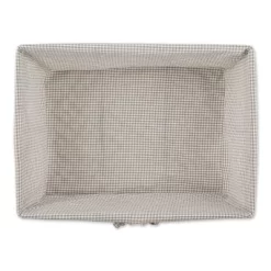 Design Imports Set Of 3 Rustic Bronze Chicken Wire Stone And White Gingham Check Liner Baskets