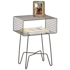 MDesign Modern Farmhouse Home Decor End Table, Wire Grid Storage Shelf -Cozy Living Deals Store GUEST 7d52bb61 cbbf 48b6 952e b12ff757d9c1