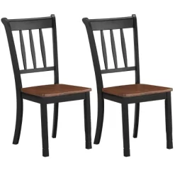 Costway Set Of 2 Wood Dining Chair High Back Kitchen Whitesburg Side Chair BlackWhite -Cozy Living Deals Store GUEST 7d5ceb62 ea91 493c b87a 78ae743ae79c