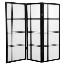 4 Ft. Tall Double Cross Shoji Screen (3 Panels) - Oriental Furniture