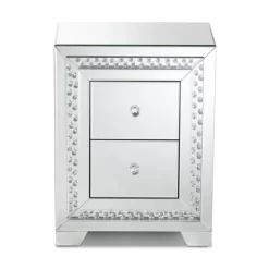 Baxton Studio Mina Mirrored 2 Drawer Nightstand Bedside Table Silver - BaxtonStudio 11 Baxton Studio Mina Mirrored 2 Drawer Nightstand Bedside Table Silver - BaxtonStudio -Cozy Living Deals Store GUEST 7dd54706 b950 412f add7 8cc81063e08d