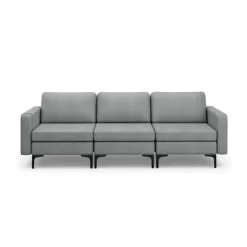 Costway Modern Modular 3-Seat Sofa Couch W/ Side Storage Pocket & Metal Leg GreenGrey -Cozy Living Deals Store GUEST 7e5c9403 ce6e 49fb b69c 50d4c5f018af