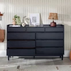 Mid-Century Modern Solid Wood 9 Drawer Horizontal Dresser - Saracina Home -Cozy Living Deals Store GUEST 7f43ca91 b831 4647 90d2 59b3d8b28d8d