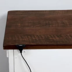 Willow Rustic 3 Drawer Nightstand With USB Plug Distressed White/Walnut - HOMES: Inside + Out -Cozy Living Deals Store GUEST 7f8917c0 bb91 474c b023 3405107d02a0