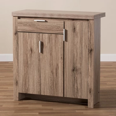 Laverne Modern And Contemporary Oak Finished Shoe Cabinet Brown - Baxton Studio 8 Laverne Modern And Contemporary Oak Finished Shoe Cabinet Brown - Baxton Studio - Image 8