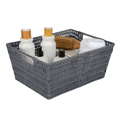 Simplify 3pc Rattan Tote Set With Sterling Silver Handles Charcoal 8 Simplify 3pc Rattan Tote Set With Sterling Silver Handles Charcoal - Image 8