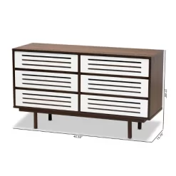6 Drawer Wood Dresser And Meike Two-Tone Walnut/White - Baxton Studio -Cozy Living Deals Store GUEST 7feb814e d3bf 48cf bf96 c0148a3376e5