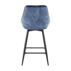 Set Of 2 Diana Velvet Steel Contemporary Counter Height Barstools Black/Blue - LumiSource 11 Set Of 2 Diana Velvet Steel Contemporary Counter Height Barstools Black/Blue - LumiSource -Cozy Living Deals Store GUEST 8005ead9 e909 4e11 acd7 438664030c78