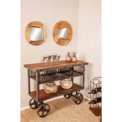 Industrial Metal Console Table Dark Black - Olivia & May