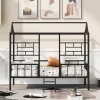 Twin Size Metal House Bed Frame With Slatted Support-ModernLuxe