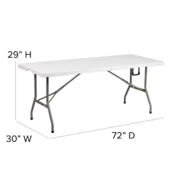 Emma And Oliver 6-Foot Bi-Fold Plastic Banquet And Event Folding Table With Handle -Cozy Living Deals Store GUEST 803ae23e e3e2 4b9b a382 c0dd83e77755