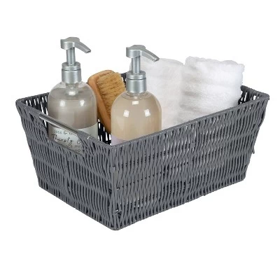 Simplify 3pc Rattan Tote Set With Sterling Silver Handles Charcoal 7 Simplify 3pc Rattan Tote Set With Sterling Silver Handles Charcoal - Image 7