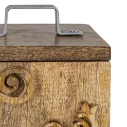 Scroll Carved Trinket Box Mango Wood & Metal - Foreside Home & Garden -Cozy Living Deals Store GUEST 806056e1 04fd 41a9 8d1a 2eaf68de8c1c