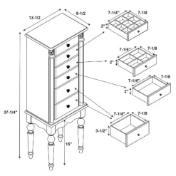 Wylie Jewelry Armoire Cherry Red - Powell Company -Cozy Living Deals Store GUEST 8064472e 4fc9 426a 9247 fea1c9d4db66