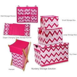 Bacati - MixNMatch Pink Zigzag Storage Box Small -Cozy Living Deals Store GUEST 819ed269 21ca 47dc a068 fdaf37f1a044